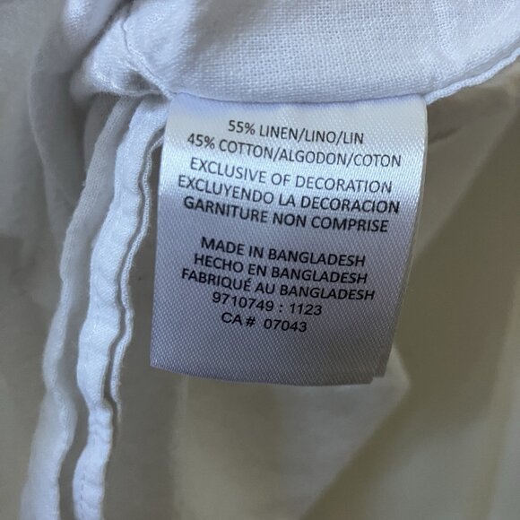 Tenth + Ocean Linen Shirt Mens L White Button Up Short Sleeve Camp Coastal - Picture 3 of 7